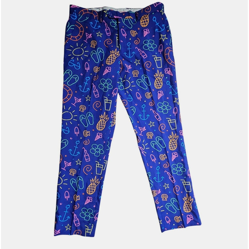 Opposuit Doodle Dudes Slim Fit Summer Pants Mens Purple Size EU 54 UK/US 44